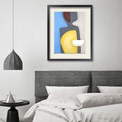 «MeltMelting shapes. Pebble 8» в интерьере спальне в стиле минимализм над кроватью