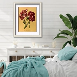 «Двойные Тюльпаны 1. Свадьба Моей Мамы. 2. Имперская Корона» в интерьере спальни в стиле прованс с голубыми деталями