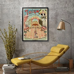 «Взгляните на Великое Музыкальное чудо» в интерьере в стиле лофт с желтым креслом