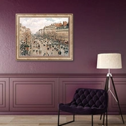 «Бульвар Монмартр в Париже» в интерьере в классическом стиле в фиолетовых тонах