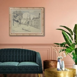 «Rue Lepic à Montmartre» в интерьере классической гостиной над диваном