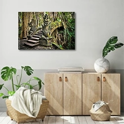 « Мост в обезьяньем лесу, Убуд, Бали, Индонезия» в интерьере современной комнаты над комодом
