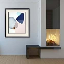 «Sea glass №5» в интерьере в стиле минимализм у камина