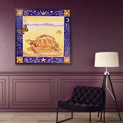 «Tortoise, 1998» в интерьере в классическом стиле в фиолетовых тонах