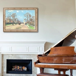 «The Road to Sydenham, 1871» в интерьере классической гостиной над камином