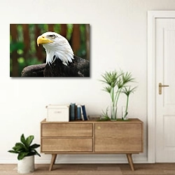 «Орлан перед взлетом» в интерьере современной прихожей над тумбой