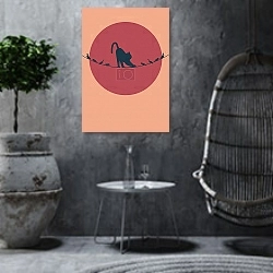 «Танец теней» в интерьере в этническом стиле в серых тонах