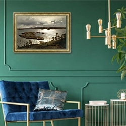 «Фьорд Сандвик» в интерьере в классическом стиле с зеленой стеной