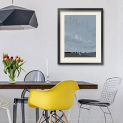 «A cloudy evening» в интерьере столовой в скандинавском стиле с яркими деталями