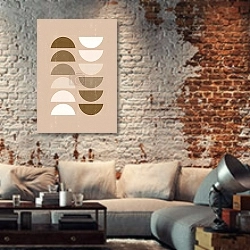 «Осенний коллаж 46» в интерьере гостиной в стиле лофт с кирпичной стеной