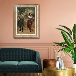 «Illustration for Adam Bede» в интерьере классической гостиной над диваном