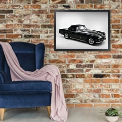 «Ferrari 250 GT Cabriolet (Serie II) '1959–62 дизайн Pininfarina» в интерьере в стиле лофт с кирпичной стеной и синим креслом