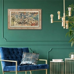 «Laternen» в интерьере в классическом стиле с зеленой стеной
