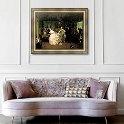 «Сватовство майора. 1848» в интерьере гостиной в классическом стиле над диваном