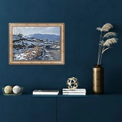 «Winter Morning, Barbondale, Barbon, nr Kirby Lonsdale, Cumbria» в интерьере в классическом стиле в синих тонах