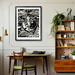 «Виктор» в интерьере кабинета в стиле ретро над столом