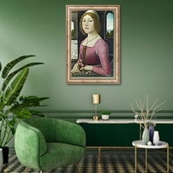 «Констанца Каетани» в интерьере гостиной в зеленых тонах