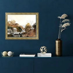 «Mill in Valle di Breno near Ragusa» в интерьере в классическом стиле в синих тонах