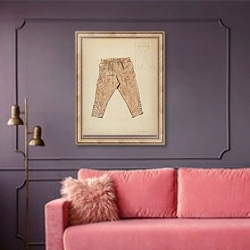 «Hunting Trousers» в интерьере гостиной с розовым диваном