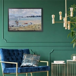 «Water's Edge - Morbihan» в интерьере в классическом стиле с зеленой стеной