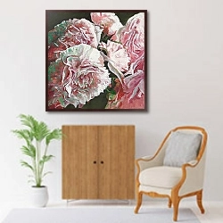 «Peonies, 2010,» в интерьере в классическом стиле над комодом