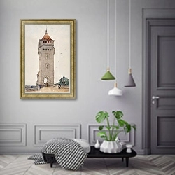 «Pont Valentre, Cahors» в интерьере коридора в классическом стиле