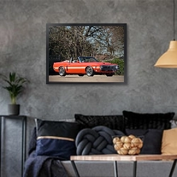 «Shelby GT500 Convertible '1969» в интерьере гостиной в стиле лофт в серых тонах