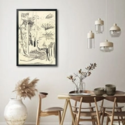 «Смешанный лес» в интерьере столовой в стиле ретро