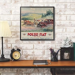 «Polski Fiat Spółka Akcyjna ; Centrala; Warszawa, Sapieżyńska 6» в интерьере кабинета в стиле лофт над столом