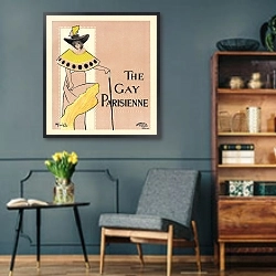 «The Gay Parisienne» в интерьере гостиной в стиле ретро в серых тонах