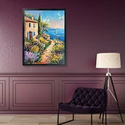 «Morning blossoms and ocean breeze» в интерьере в классическом стиле в фиолетовых тонах