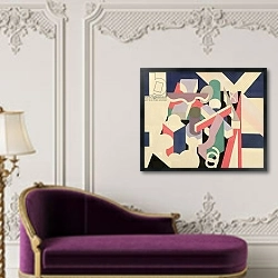 «Peinture/Nature Morte, 1923-24» в интерьере в классическом стиле над банкеткой