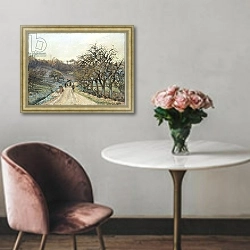 «Orchard near d'Osny, Pontoise, 1874» в интерьере в классическом стиле над креслом