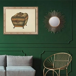 «Tea Caddy» в интерьере классической гостиной с зеленой стеной над диваном