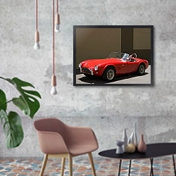 «Shelby Cobra 289 (MkII) '1965» в интерьере в стиле лофт с бетонной стеной