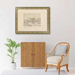 «Vue de Rouen, cours la Reine» в интерьере в классическом стиле над комодом