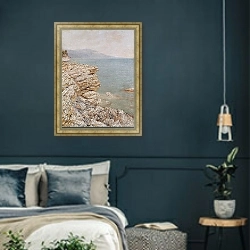 «Скалы» в интерьере классической спальни с темными стенами