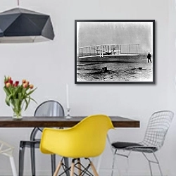 «История в черно-белых фото 463» в интерьере столовой в скандинавском стиле с яркими деталями