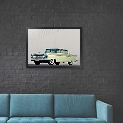 «Nash Ambassador Custom Sedan '1956» в интерьере в стиле лофт с черной кирпичной стеной