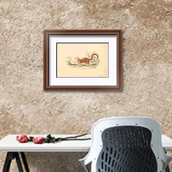 «Yellow Mongoose.» в интерьере кабинета с песочной стеной над столом