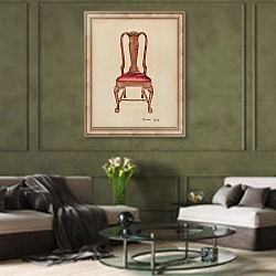 «Side Chair» в интерьере гостиной в оливковых тонах