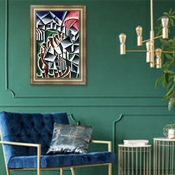 «Birsk» в интерьере в классическом стиле с зеленой стеной
