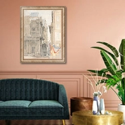 «St. Eustache, Paris» в интерьере классической гостиной над диваном