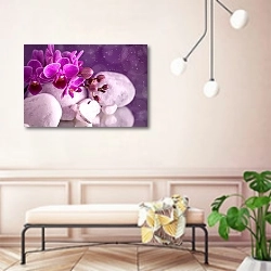 «Орхидеи и сердечко» в интерьере современной прихожей в розовых тонах