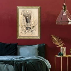 «Базар Безештейн, Эль-Хан-Халиль, Каир» в интерьере спальни с акцентной стеной