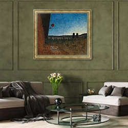 «летняя ночь» в интерьере гостиной в оливковых тонах