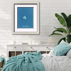 «Callithamnion polyspermum» в интерьере спальни в стиле прованс с голубыми деталями