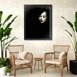 «Crawford, Joan (Letty Lynton) 4» в интерьере комнаты в стиле ретро с плетеными креслами