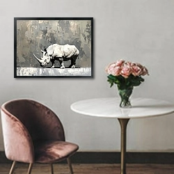 «Rhino power» в интерьере в классическом стиле над креслом