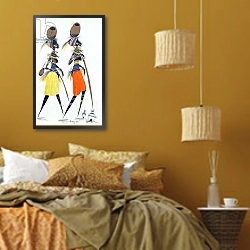 «Black Models, 2008» в интерьере спальни  в этническом стиле в желтых тонах
